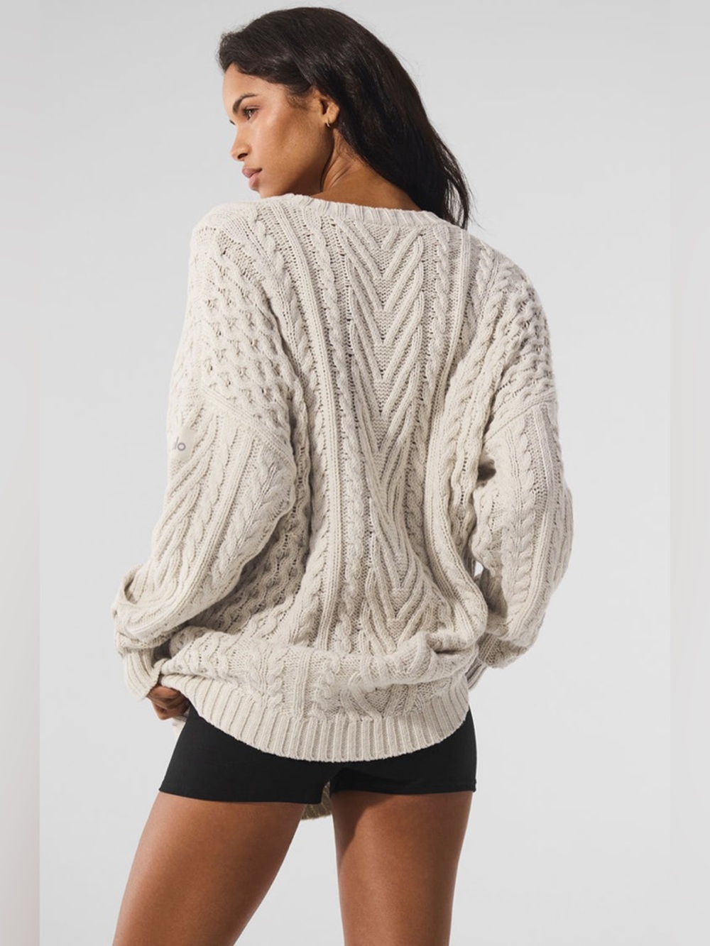 2. ALO Yoga Cable Knit Crew Neck Sweater - Picture 2 of 4